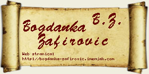 Bogdanka Zafirović vizit kartica